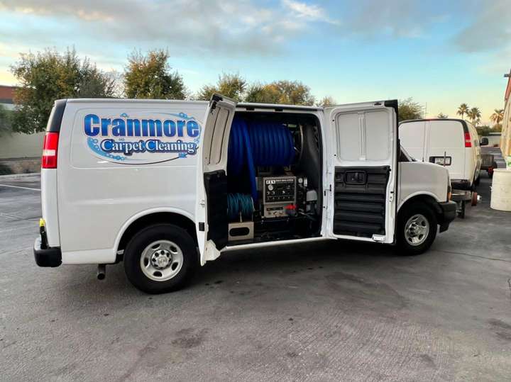 The Cranmore Carpet Cleaning truck-mounted van parked and ready in the West Valley